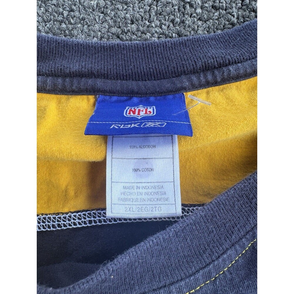 Vintage Reebok NFL Pittsburgh Steelers Long Sleeve Colorblock T-Shirt Men’s 2XL - Picture 4 of 4